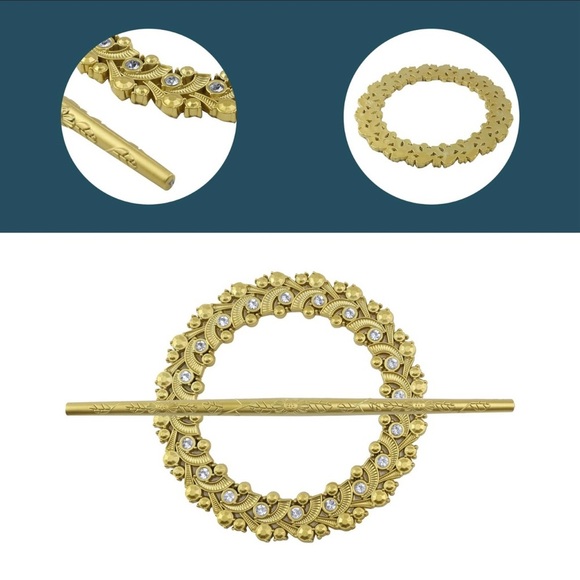 Mewutal 2 Pack Gold Curtain Tiebacks Round
Gold Curtain Tiebacks w/Rhinestones - Picture 2 of 7